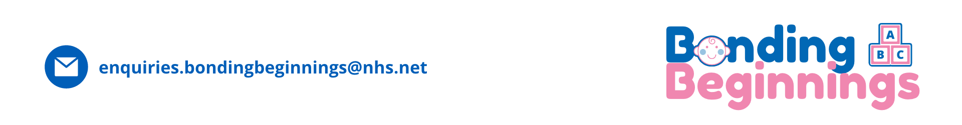 Image of Bonding Beginnings logo and enquiries email address 
